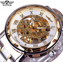 Load image into Gallery viewer, Winner Classic Design Transparent Case Golden Movement Inside Watch