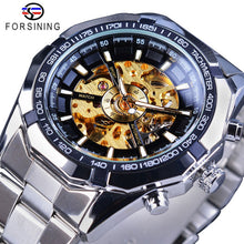 Load image into Gallery viewer, Forsining 2017 Silver Stainless Steel Waterproof Military Sport Casual Mechanical Watch