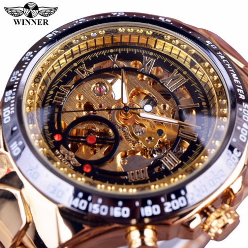 Sport Design Bezel Golden Watch Mens Watch